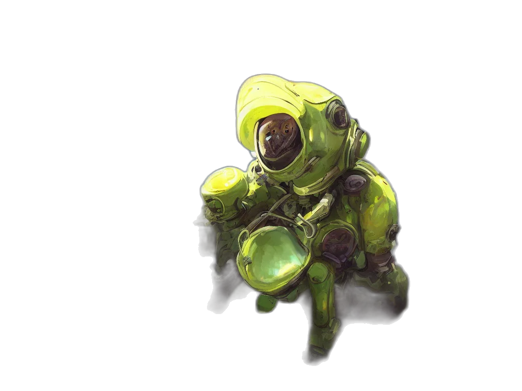 robot, creature, mask, staff transparent PNG cut-out