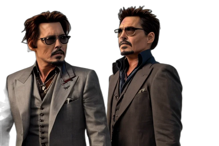 comic book art, concept art, 3d render, cartoon, film, still, johnny, depp transparent PNG cut-out