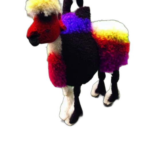 animal, creature, hat, dragon, 3d render, pixel art, woolly, llama transparent PNG cut-out