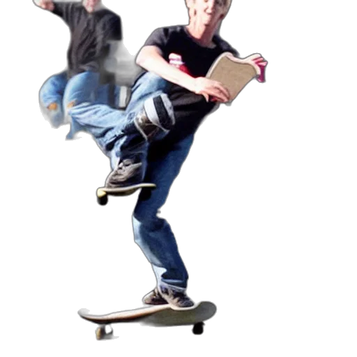 3d render, concept art, photorealistic, tony, hawk, flips, out, smashes transparent PNG cut-out