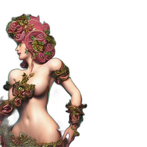 dress, crown, jewelry, flower, fantasy art, concept art, 3d render, photorealistic transparent PNG cut-out