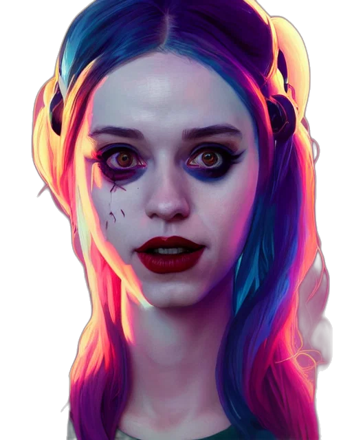 face, mask, creature, fantasy art, concept art, comic book art, photorealistic, neon lights transparent PNG cut-out