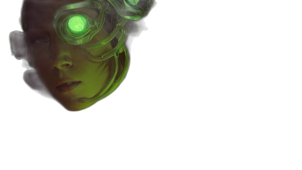 face, mask, robot, cyberpunk transparent PNG cut-out