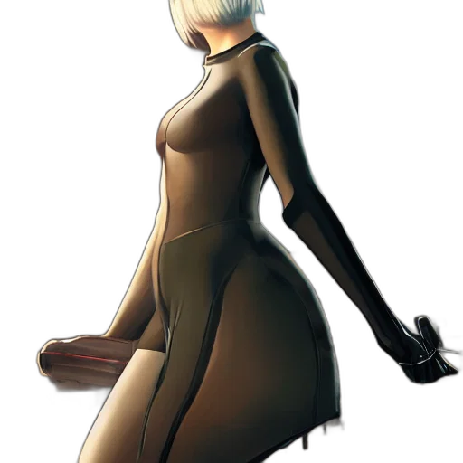 dress, staff, robot, weapon, concept art, 3d render, comic book art, fantasy art transparent PNG cut-out