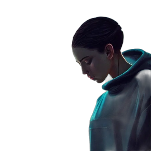 jacket, face, robot, concept art transparent PNG cut-out