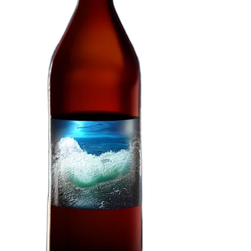 bottle, 3d render, photorealistic, vaporwave transparent PNG cut-out