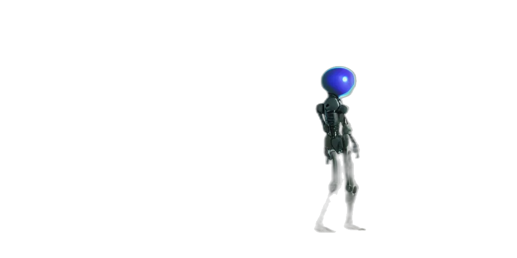 robot, creature, staff, animal, 3d render, concept art, pixel art, vaporwave transparent PNG cut-out