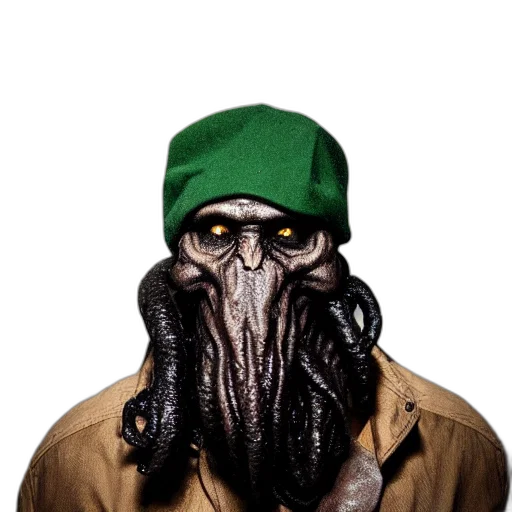 mask, creature, animal, hat, photorealistic, concept art, professional, photo transparent PNG cut-out
