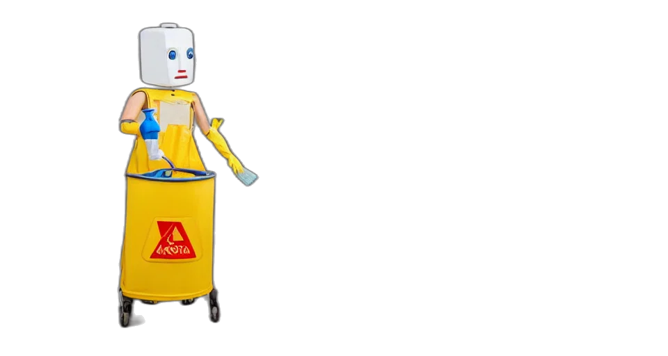 robot, staff, 3d render, concept art transparent PNG cut-out