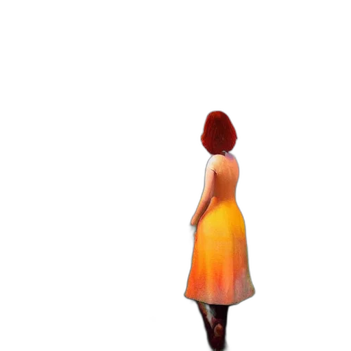 dress, robot, staff, hair transparent PNG cut-out