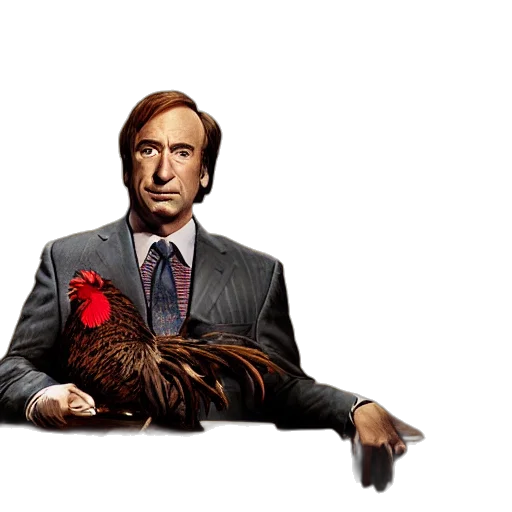 animal, concept art, pixel art, photorealistic, saul, goodman, rooster, saw transparent PNG cut-out