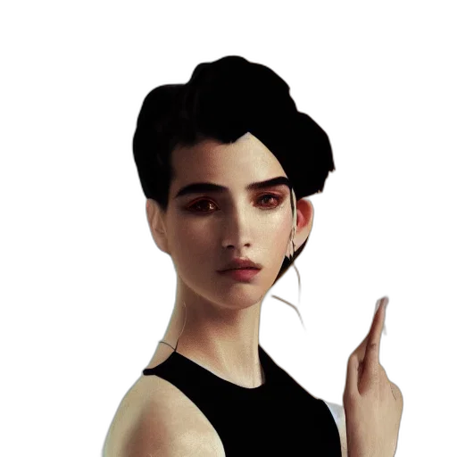 dress, face, staff, jewelry transparent PNG cut-out