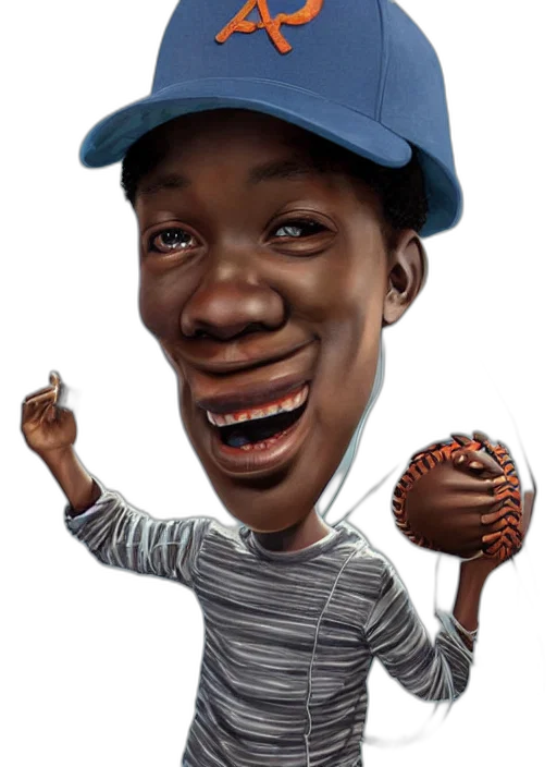 face, hat, creature, animal, photorealistic, cartoon, concept art, 3d render transparent PNG cut-out