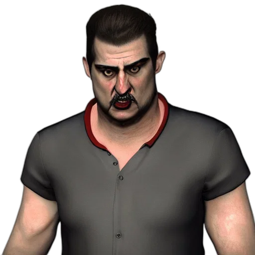 staff, face, 3d render, concept art, photorealistic, cartoon, vito, off transparent PNG cut-out