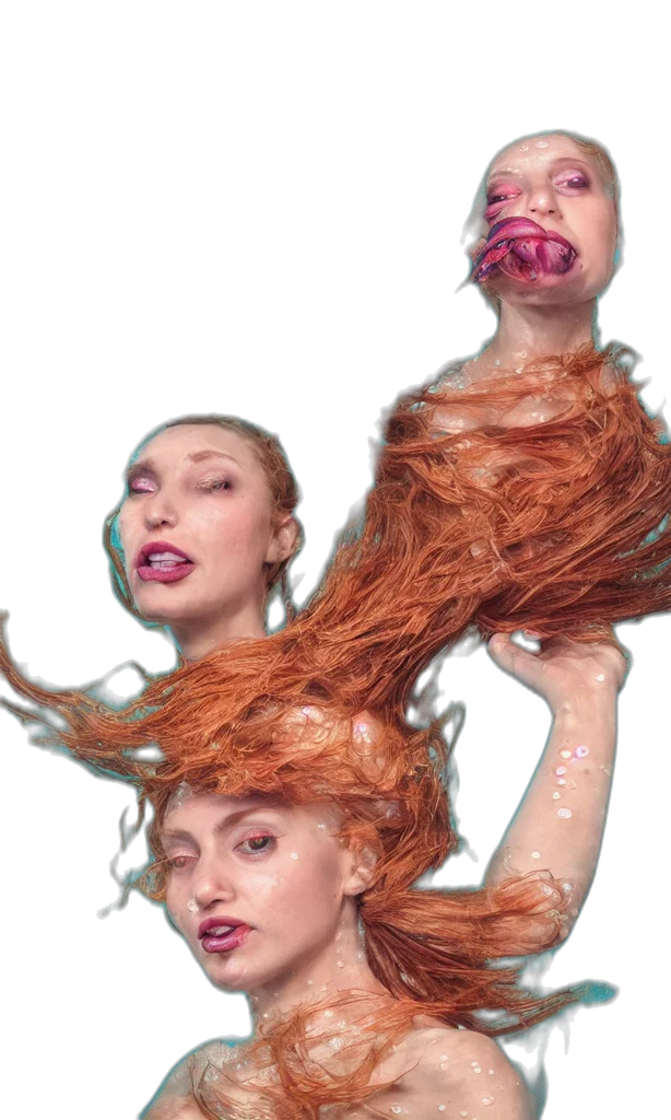 hair, creature, crown, face transparent PNG cut-out