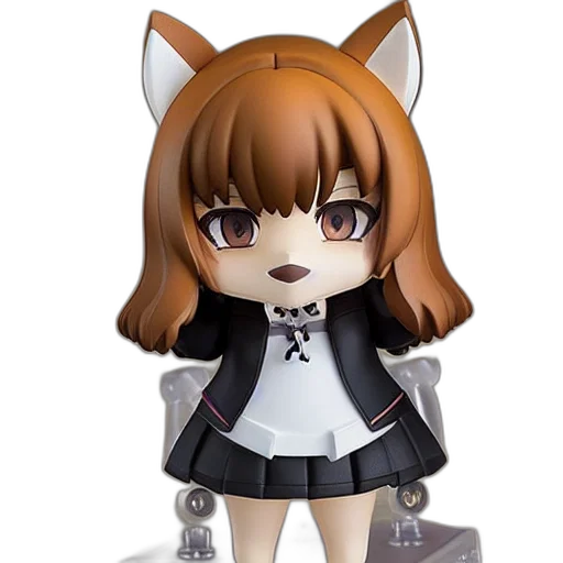 staff, 3d render, anime, cartoon, concept art, fur, dog, nendoroid transparent PNG cut-out