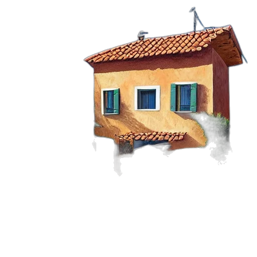 building, umbrella, furniture, 3d render transparent PNG cut-out