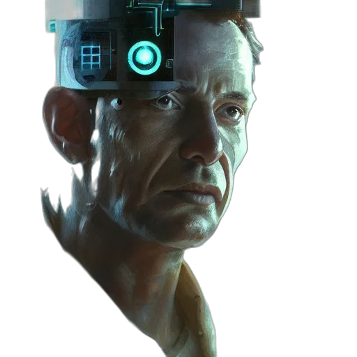 robot, face, mask, staff transparent PNG cut-out