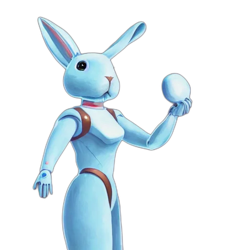 robot, dress, 3d render, concept art, cartoon, fantasy art, anthropomorphic, rabbit transparent PNG cut-out