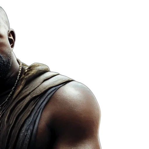 portrait, kanye, west, zeus transparent PNG cut-out