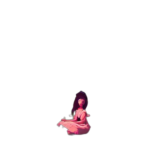 creature, robot, hair, dress, pixel art, 3d render, vaporwave, concept art transparent PNG cut-out