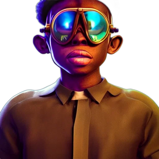 face, mask, jacket, concept art, 3d render, photorealistic, cartoon, colourful transparent PNG cut-out