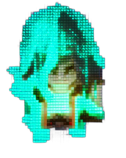 robot, mask, face, creature, vaporwave, pixel art, cyberpunk, 3d render transparent PNG cut-out