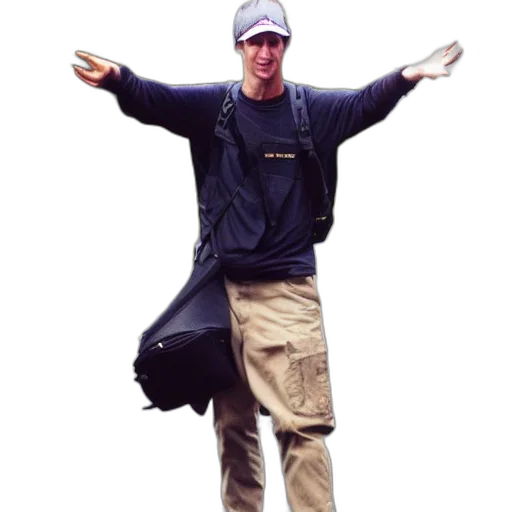 staff, jacket, umbrella, animal, photorealistic, concept art, 3d render, tony transparent PNG cut-out