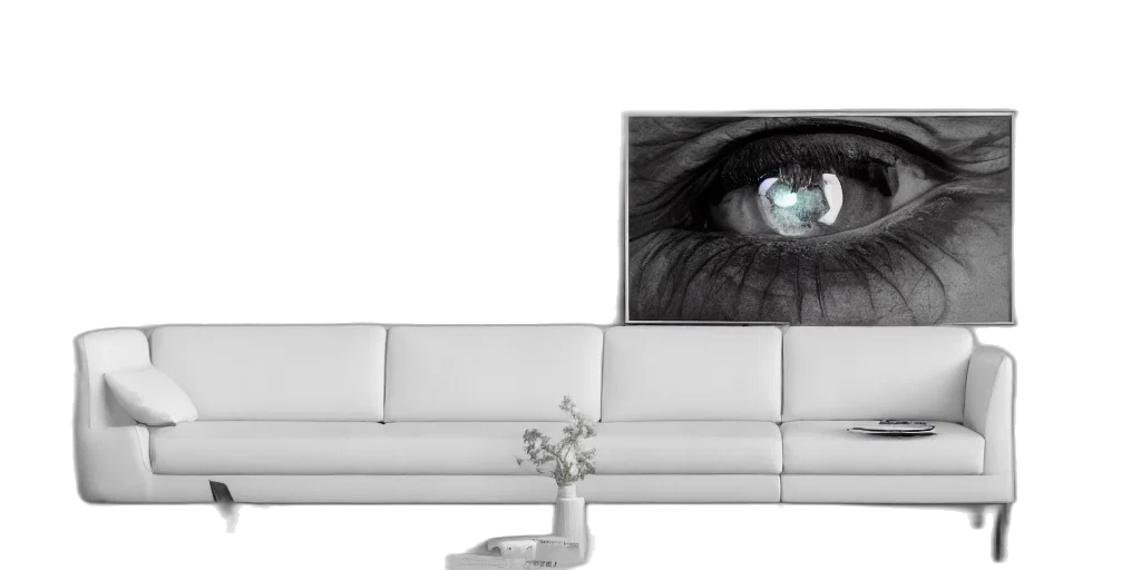 furniture, robot, face, mask, photorealistic, 3d render, concept art, outer space transparent PNG cut-out