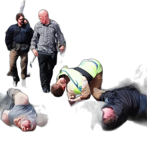 staff, concept art, 3d render, drunks, fall, over, street transparent PNG cut-out