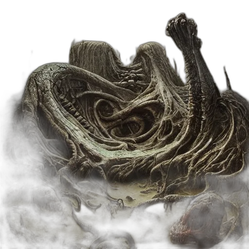dragon, creature, mask, hair, concept art, fantasy art, photorealistic, 3d render transparent PNG cut-out