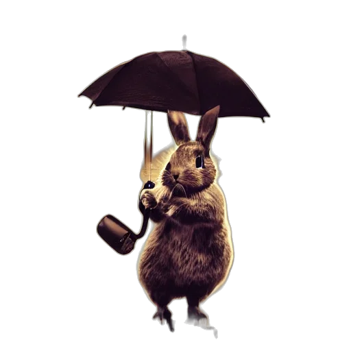 umbrella, animal, concept art, photorealistic transparent PNG cut-out