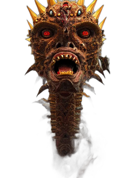 mask, creature, staff, face transparent PNG cut-out