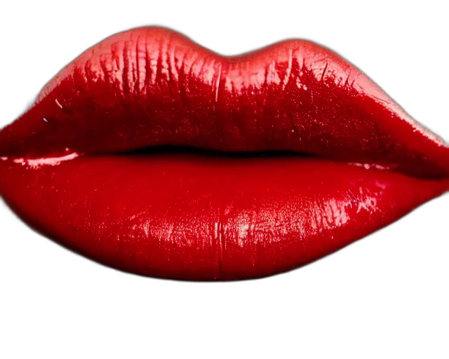 photorealistic, red, big, plump, lips, lipgloss, reflecting, surface transparent PNG cut-out