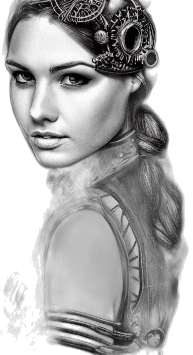 face, photorealistic, pencil sketch, fantasy art transparent PNG cut-out