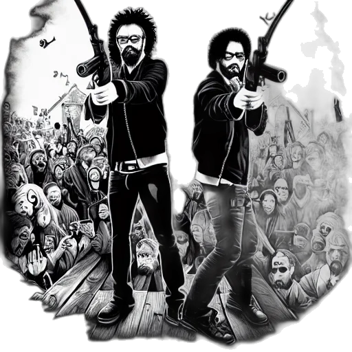 cartoon, comic book art, concept art, fantasy art, boondock, saints, realistic, extremely transparent PNG cut-out