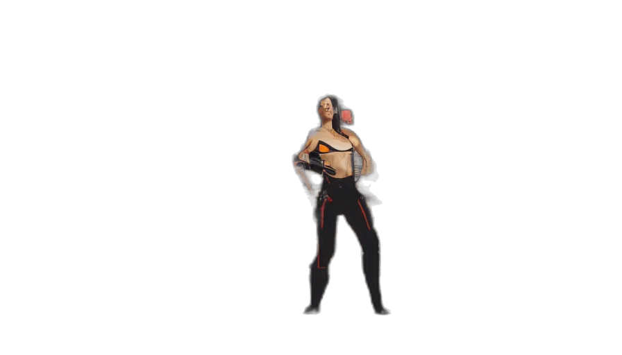 staff, jacket, robot, weapon, pixel art, concept art, 3d render, cyberpunk transparent PNG cut-out