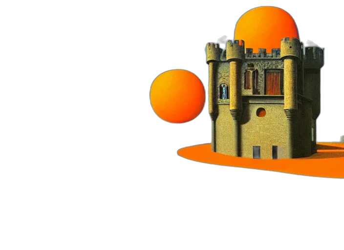 crown, hat, building, 3d render transparent PNG cut-out