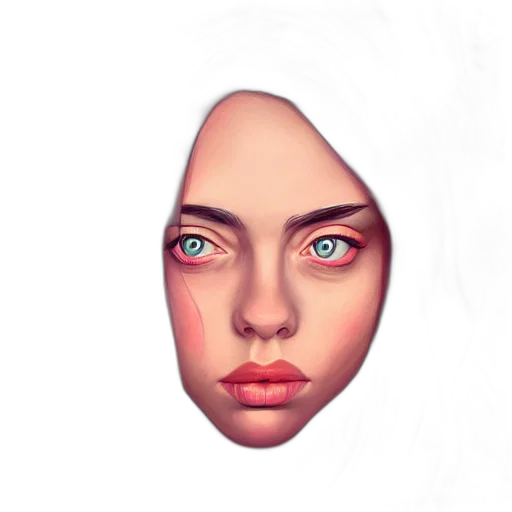 face, mask, creature, photorealistic, 3d render, concept art, fantasy art, red transparent PNG cut-out