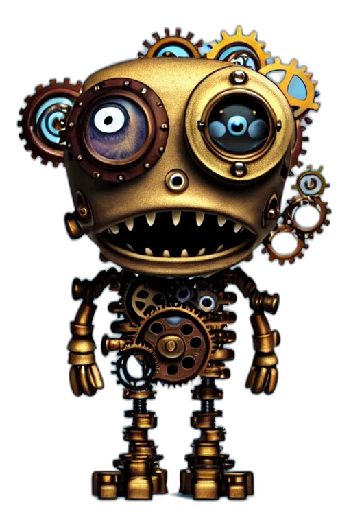 robot, staff, face, creature, concept art, 3d render, comic book art, pixel art transparent PNG cut-out