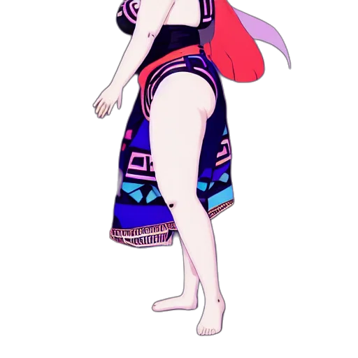 dress, creature, staff, pixel art, concept art, vaporwave, anime, pastel transparent PNG cut-out