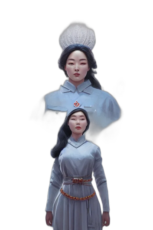 staff, dress, concept art, 3d render, fantasy art, photorealistic, blue, pastel transparent PNG cut-out