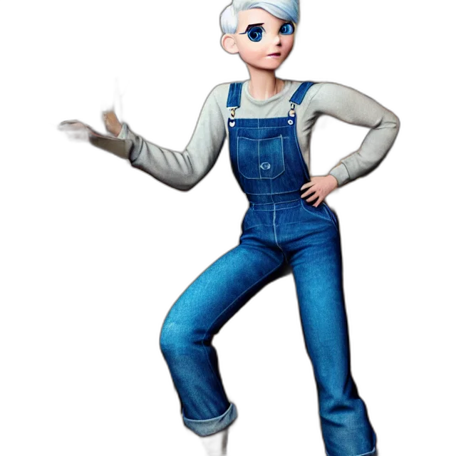 robot, staff, jacket, 3d render, concept art, cartoon, pixel art, blue transparent PNG cut-out