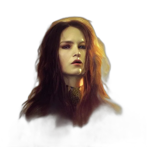face, hair, crown, fantasy art transparent PNG cut-out