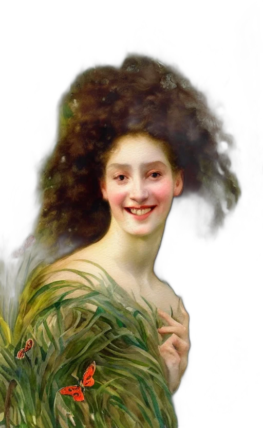 hair, face, creature, crown transparent PNG cut-out