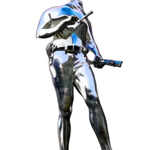 robot, weapon, sword, staff, concept art, 3d render, vaporwave, cyberpunk transparent PNG cut-out