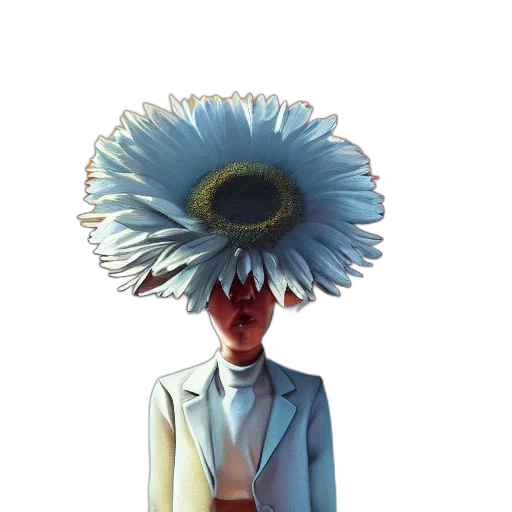 hat, crown, flower, umbrella, concept art, watercolor, 3d render, photorealistic transparent PNG cut-out