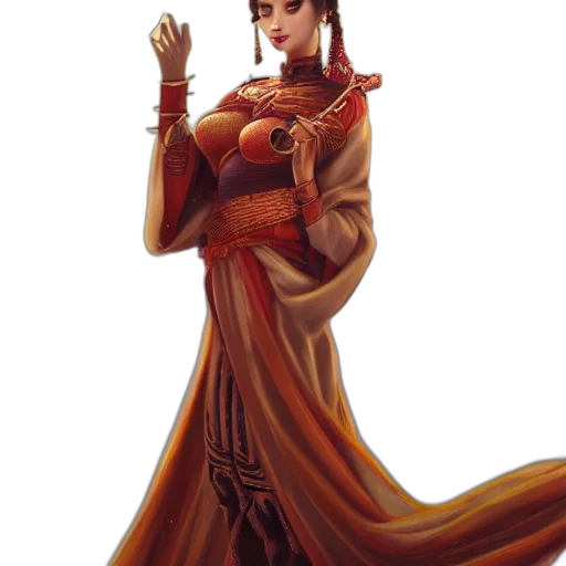 dress, staff, jewelry, crown transparent PNG cut-out