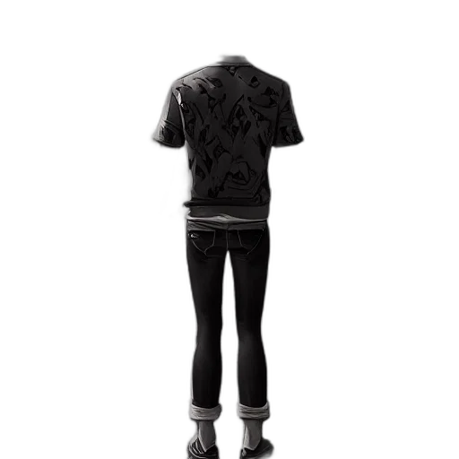 jacket, staff, creature, face, 3d render, concept art, photorealistic, pixel art transparent PNG cut-out