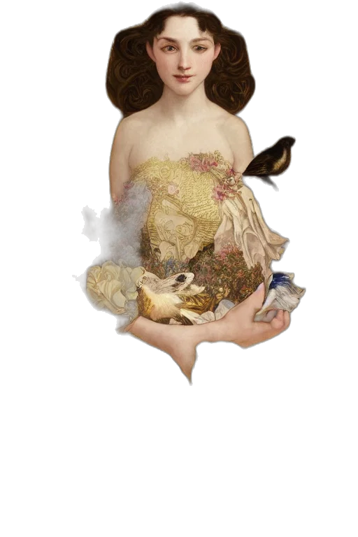 dress, mask, jewelry, creature transparent PNG cut-out